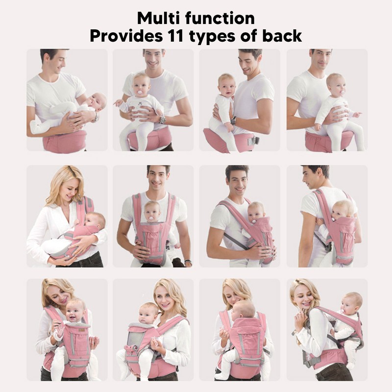 Baby Carrier with Hip Seat Ergonomic Breathable Comfortable Multifunctional Baby