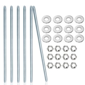 6 Stück Gewindestange M8 x 300mm,DGMI DIN 976 Gewindestift Verzinkter Stahl,Gewindestäbe mit metrischem Vollgewinde mit Muttern & Unterlegscheiben für Die Maschinen und Möbelherstellung
