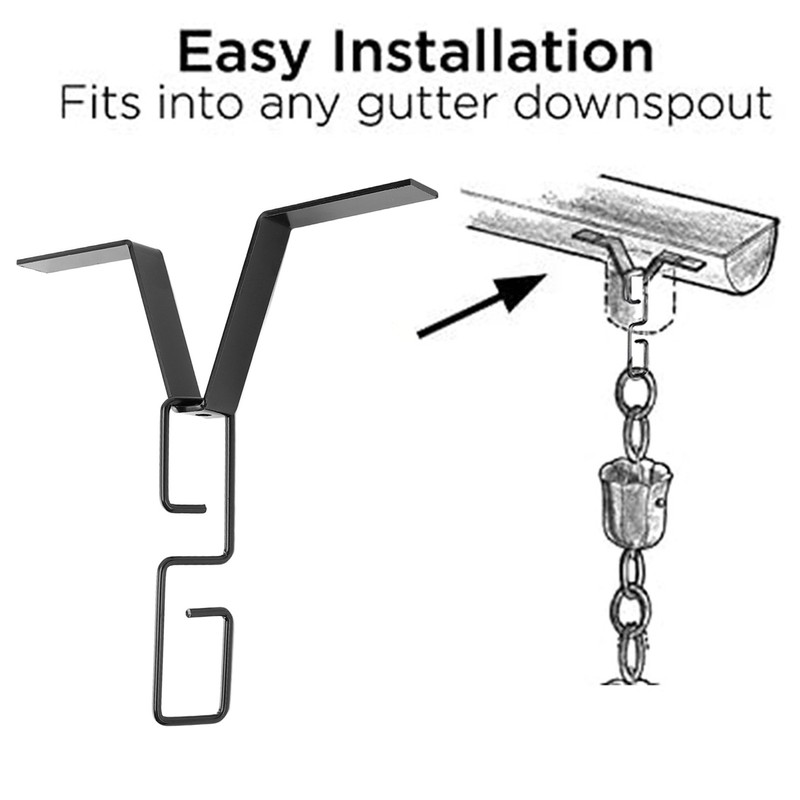 Gutter Clip for Rain Chain Iron V Shaped Drain Pipe