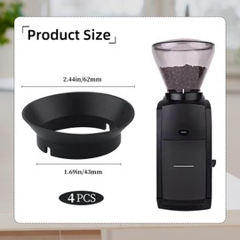 4 PCS Silicone Gasket Replacement for Baratza Encore Grinder, Gasket Coffee Grinder Gasket Coffee Replacement Ring for Electric Conical Burr Coffee Grinder and Baratza Virtuoso Grinder