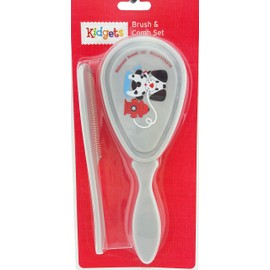Gray Dalmatian Dog Brush and Comb Set for Baby