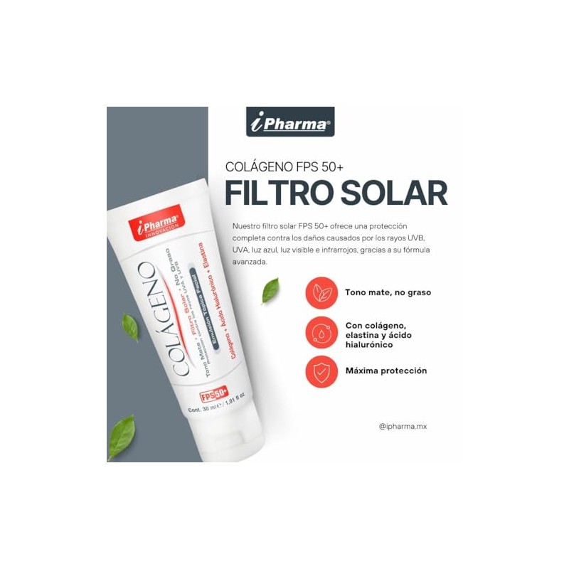 Protector Solar Crema Colágeno Tono Mate Fps Graso