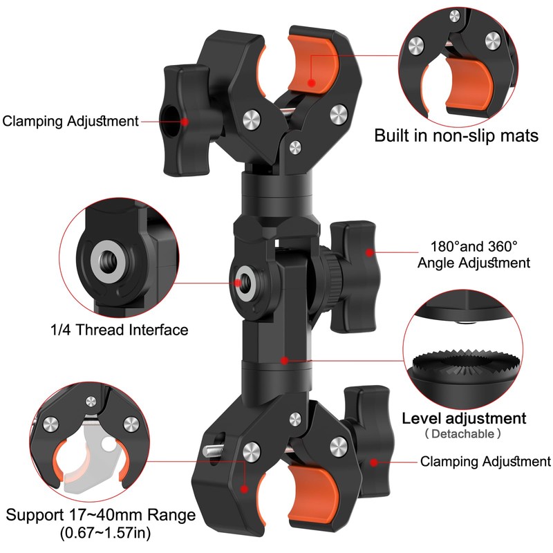 UNSTINCER Double Super Clamp, Stable Magic Arm Mount Bracket for