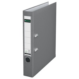Leitz 180° Folder, Plastic, the Original, DIN A4 Lever Arch File, 5.2 cm, Slim, with Polypropylene Laminated Cover, 180° Mechanism, Highest Stability, Grey, 10155085