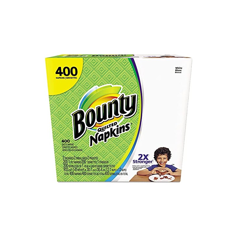 VVR Bounty-s Quilted Napkins 2-Ply White, Dinner Disposable Napkins (240