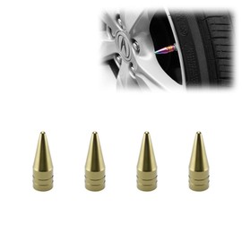 TVC29 Brown 4pcs Long Spike Spiked Tire Valve Stem Caps Metal Thread Wheel Tires