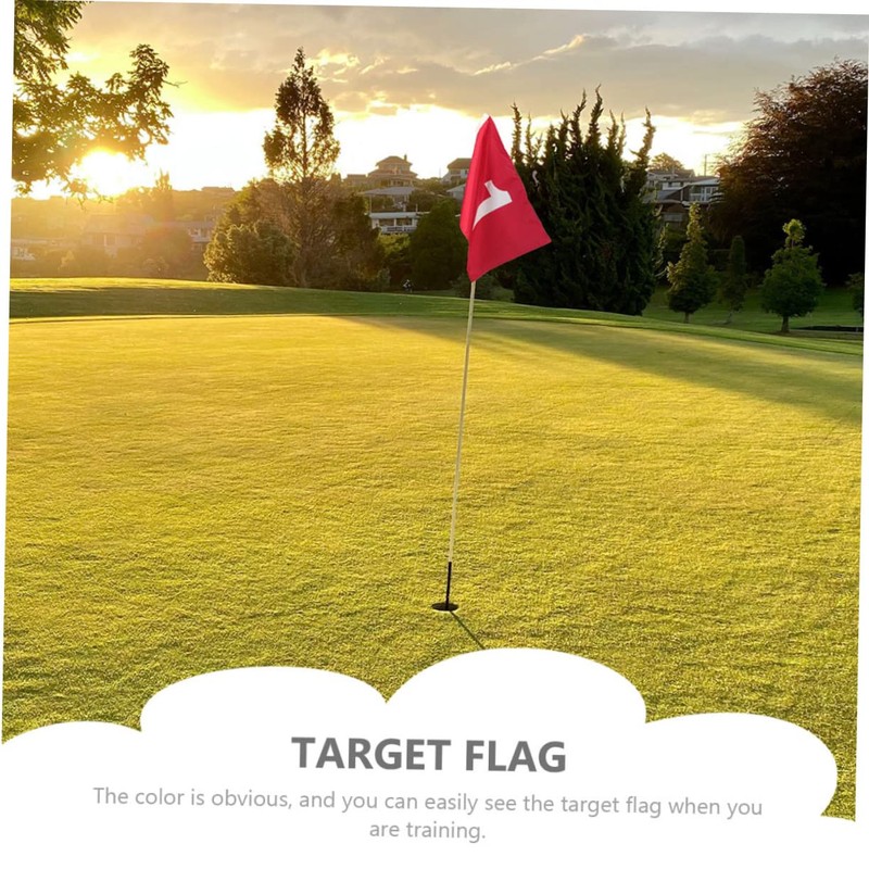 Sewroro 4pcs Golf Green Flags Targeting Golf Practice Flag Court