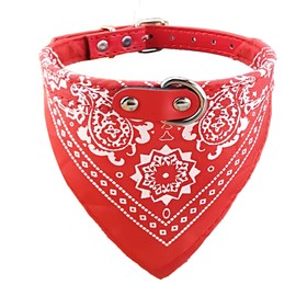 Newtensina Fashion Dog Bandana Collar Dog Collar Boy Medium Bandana Puppy Bandana with Collar for Dogs - Red - M