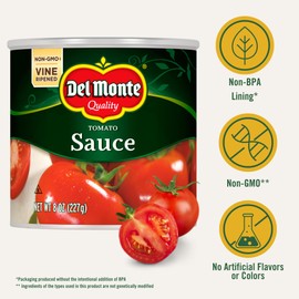 Del Monte Canned Tomato Sauce, 8 oz (Pack of 24 Cans)
