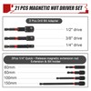 21PCS Magnetic Nut Driver Set, Impact Driver Socket Sets, Impact