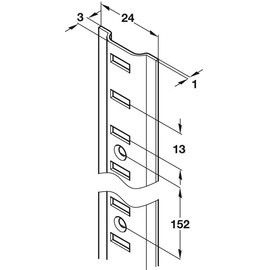 Shelf Support Stud, Double, for Use with Flat Bookcase and Universal M Profile Strips Dark Bronze (Bright Zinc)