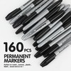 Dabo&Shobo Permanent Markers, 160 Pack Black Permanent Markers Bulk, Fine