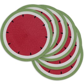 DII Watermelon Collection Kitchen, Placemat Set, Summer Day 6 Piece