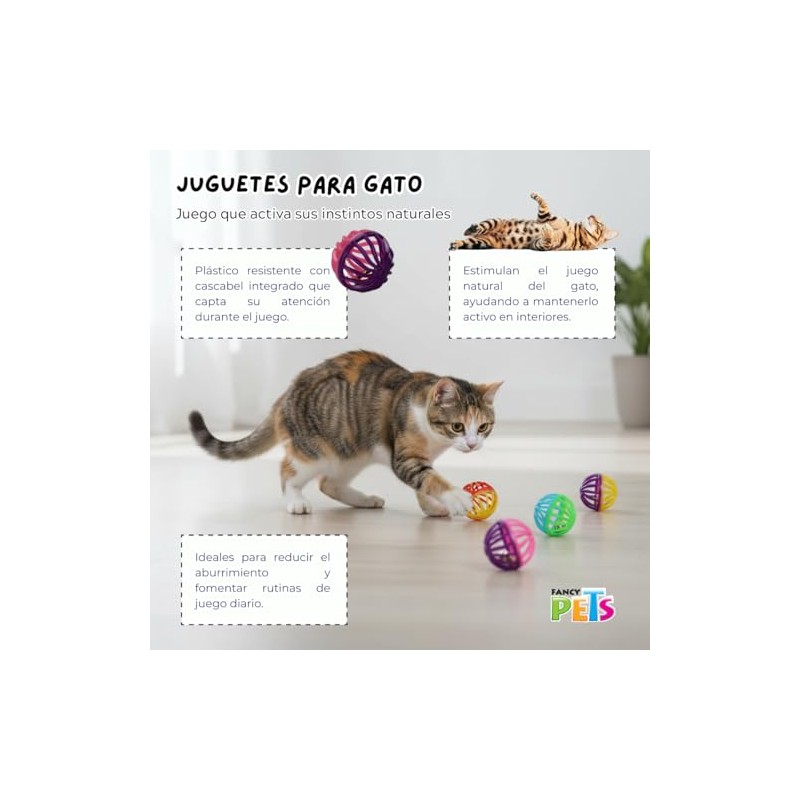 Fancy Pets Juguetes para Gato con Cascabel CH, Plástico Resistente,