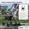 Drive Medical Aluminum Rollator Walker Fold Up and Removable Back