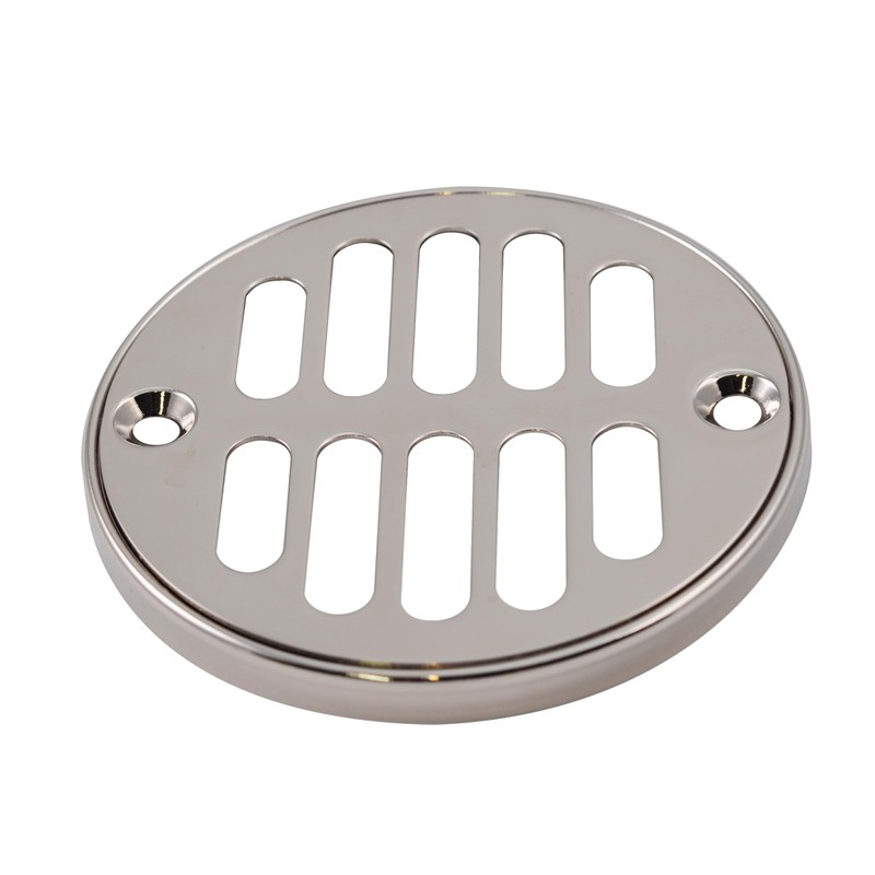 Westbrass R313-05 Square Brass Shower Tile with Round Strainer Grid