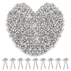 Umshlem 250pcs Paper Fasteners Brads Round Head Fasteners Brass Paper Fasteners for Craft Art Crafting Decorative Scrapbooking School DIY Supplies (0.31 x 0.63 Inch, Silver)