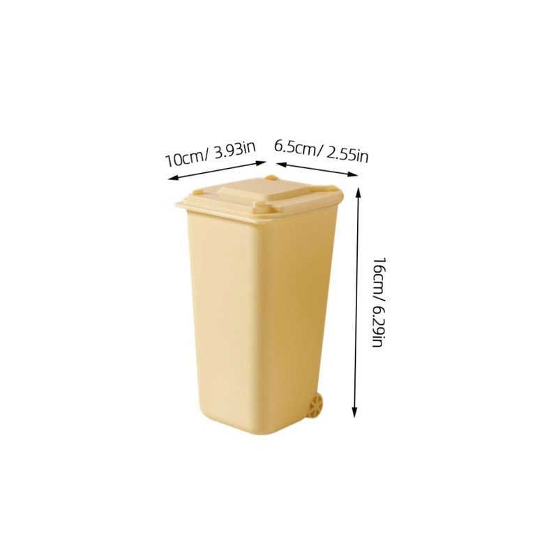 LABRIMP 4pcs Mini Desktop Trash Bins Lid Creative Office Waste