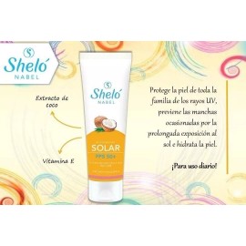 Sheló Nabel Bloqueador Solar 50+ Filtro Uva/uvb, Vitamina E, Coco, Sheló