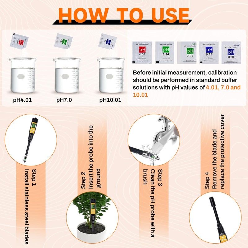 6-in-1 Bluetooth Moisture Meter Plant Moisture Meter PH Meter Soil