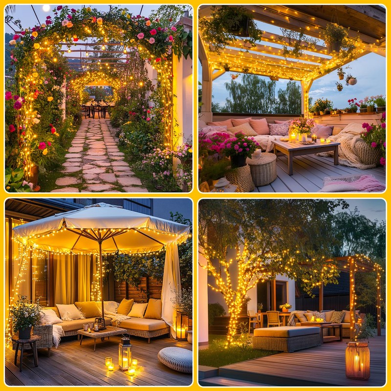 JMEXSUSS Solar String Lights Outdoor Waterproof, Total 66 FT 200