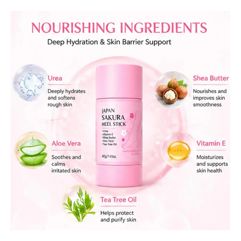 Sakura Foot Heel Stick, Sakura Scent Cracked Heel Repair