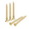 sourcing map Brass Wood Screws, 50Pcs M5 x 50mm Slotted