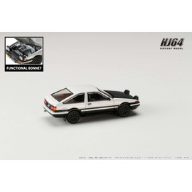 1/64 Toyota Sprinter Torreno GT APEX (AE86) JDM Style Carbon Hood White/Black