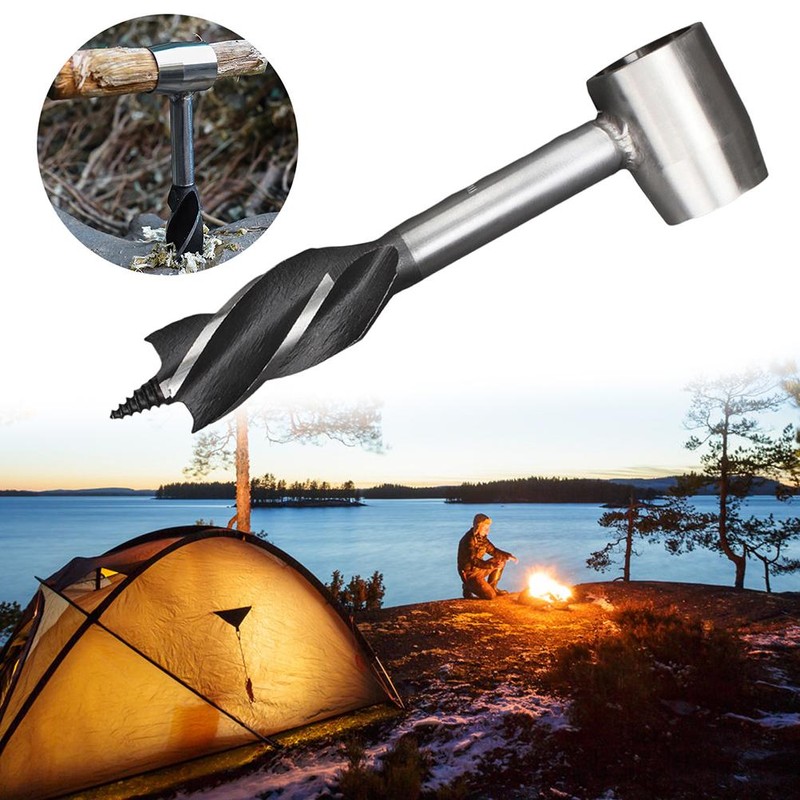 Hand Auger Drill Bit Carbon Steel Survival Settlers Tools Manual