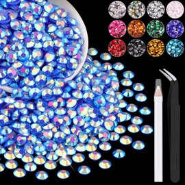 2500PCS 5mm Resin Jelly Rhinestones in Bulk (Dark Blue AB), Bedazzling Flatback Crystals Rhinestones for Crafting DIY Nail Decoration, Gems Diomand Charms for Tumbler Shoes Clothing Fabric
