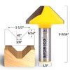 Yonico V Groove Flat Bottom Router Bit 1-1/2-Inch Diameter 45