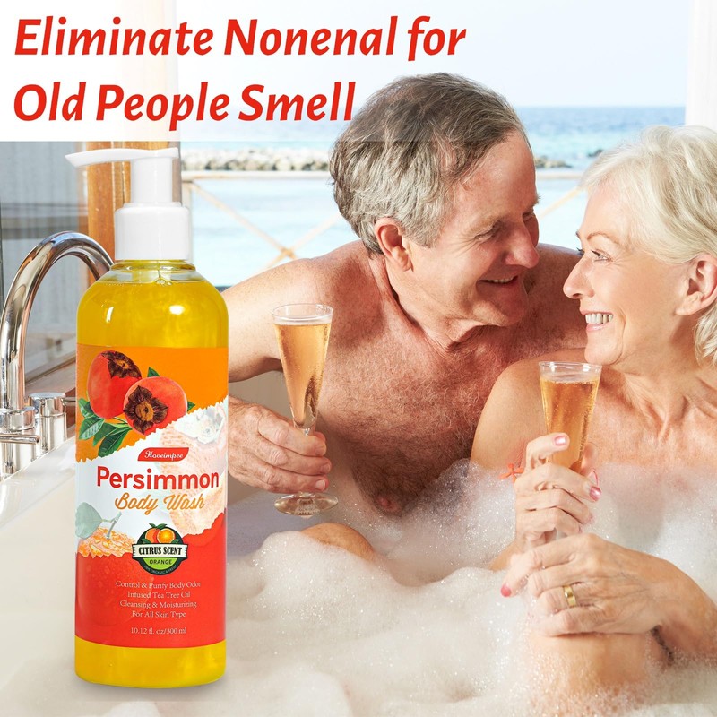 Hoveimpee Persimmon Body Wash for Women Men Odor Controlling, Natural