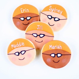 ½ Dz. Swim Face Cookies! When You Never Grew Out of Being a Fish! Birthday Themed, Sports Lover Party Favors or Graduation Gift!