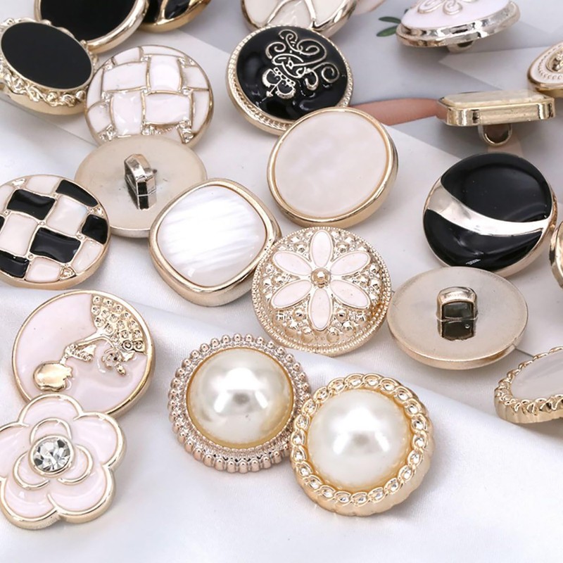 10 PCS Gold White Pearl Buttons Fastener - Versatile Sewing