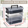IGNPION Stackable Storage Box, 4 Layer Adjustable Plastic Storage Box