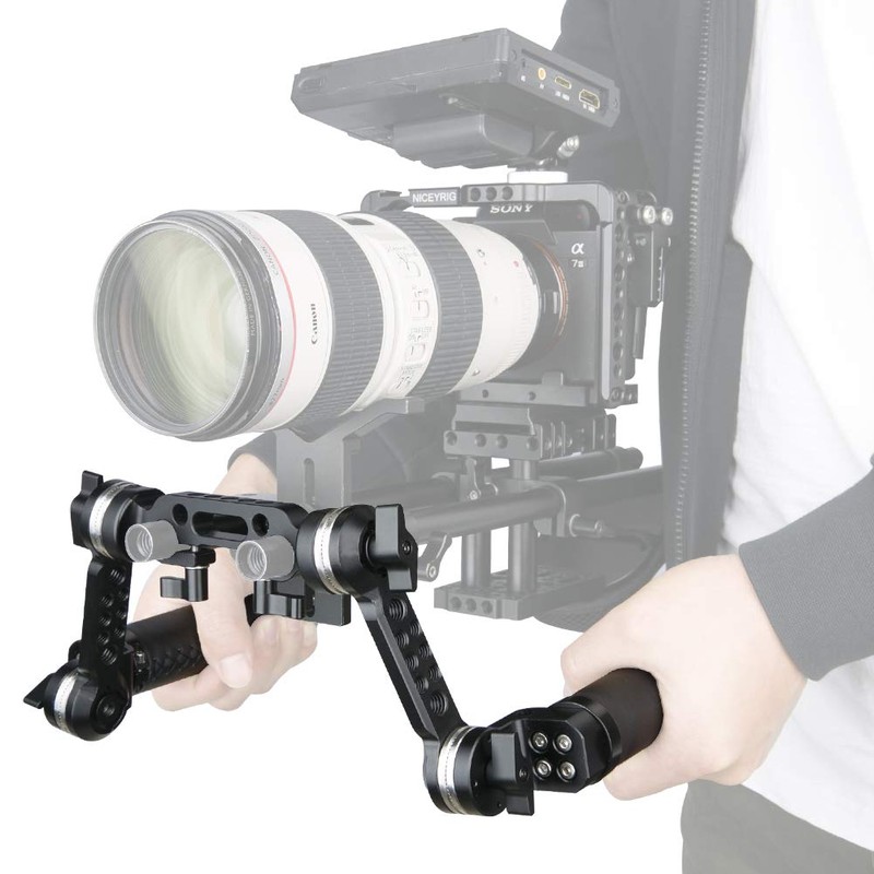 NICEYRIG Leather Rosette Handle Handgrip Kit with Rosette Extension Arm,