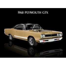 1968 Plymouth GTX in Gold & Black Metal Sign: 12x16" & Ships Free