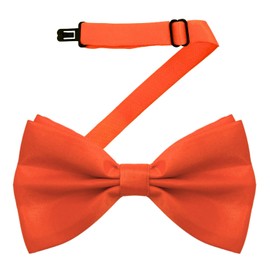 MDSTYLE Bow Ties for Men Pre-Tied Adjustable - Classic Men's Bow Tie - Tuxedo Wedding Formal Bowtie Solid Color Bowties (Orange)