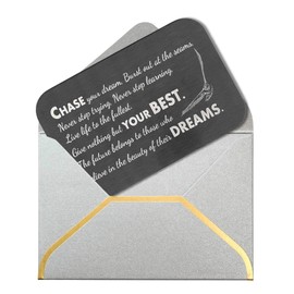 Chase Your Best Dream Engraved Metal Wallet Insert Note Congratulations To Family Friend Student Blessing Graduation Gift