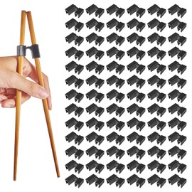 Tioncy 1000 Pieces Reusable Chopstick Helper Training Bulk for Kids Black Plastic Chinese Chopstick Holder Training Hinges Connector Practice Trainer for Adults, Beginner, Trainers Learner