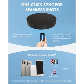 LENDOU 360 Photography Turntable 13in, Rotating Display Stand 102lbs Capacity, Motorized Electric Spinning Stand for Products Display ,Remote Control Platform Control Angle ,Speed and Direction