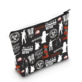 Walking Dead Cosmetic Bag TWD Merch TWD Fans Gift Zombie Themed Gift (Run-Out Black CA)