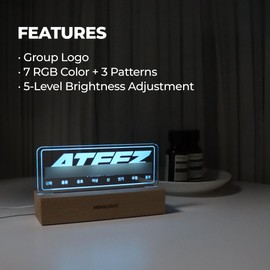 MEMELIGHT Black.Pink Night Light, Kpop Merchandise, Korean Idol Lamp for Blink, 7RGB Color, Dimmer, 8.3 x 4.2 x 1.7