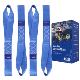 MOCA 4-Pack Soft Loop Tie Down Straps 12000 Lbs Breaking Strength 1.6 x 17 inches, Heavy Duty Tie Down Loops for Secure Trailering of Kayak, Motorcycles, ATV, UTV (4 Pieces, Blue)