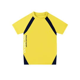 KID1234 Boys Swimsuits UPF50+UV Swimwear Set Two Piece Rash Guard with Hat for Kids 4-14 Years Yellow