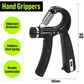 Hand Trainer, Set of 2 Hand Trainer, Forearm Trainer, Adjustable Handle 5-60 kg, Hand Forearm Training Device, Grip Strength Trainer, Non-Slip Handle, for Athletes and Restoring the Hand (Black)