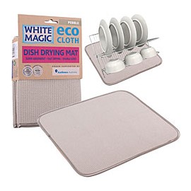 White Magic Eco Cloth Dish Drying Mat Pebble 40x45cm