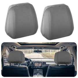 2 Pcs Car Headrest Cover, 10.23'' x 10.23'' Car Head Rest Cover Comfortable Cars Seat Covers Elastic Surrounded Seats Cap Stain-Resistant Protector Head Rest Cap for Cars Trucks Front Row, Grey