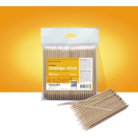 STALEKS PRO 100pcs Orange Wood Sticks 11cm Manicure Pedicure Nail Art Craft