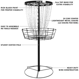 Remix Deluxe 24-Chain Practice Basket for Disc Golf - Black